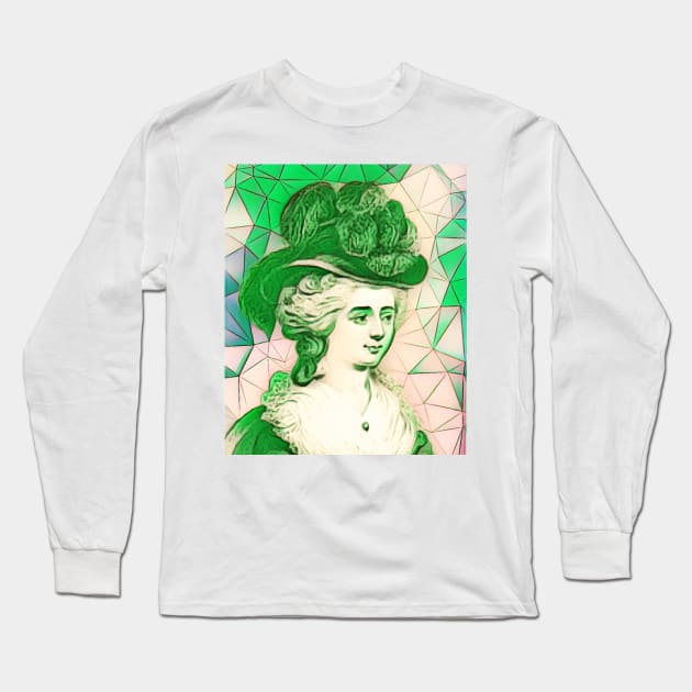 Frances Burney Green Portrait | Frances Burney Artwork 9 Long Sleeve T-Shirt by JustLit